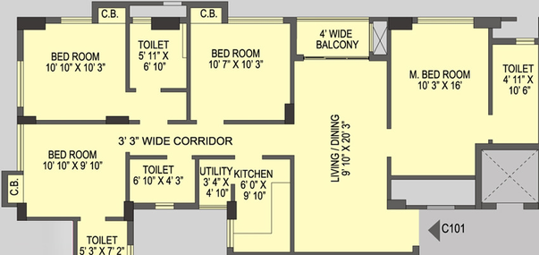 4 BHK Flat in Bhawani Courtyard in Madhyamgram, Kolkata - Image 495182