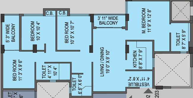 4 BHK Flat in Bhawani Courtyard in Madhyamgram, Kolkata - Image 495183