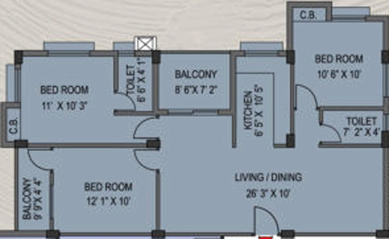 3 BHK Flat in Bhawani Tridev Garden 2 in Kestopur, Kolkata - Image 495208