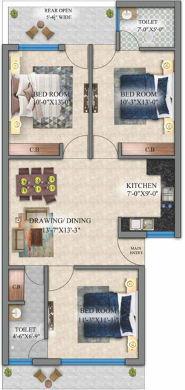 3 BHK Flat in Vaneet Woodbury Homes in Dera Bassi, Chandigarh - Image 367546