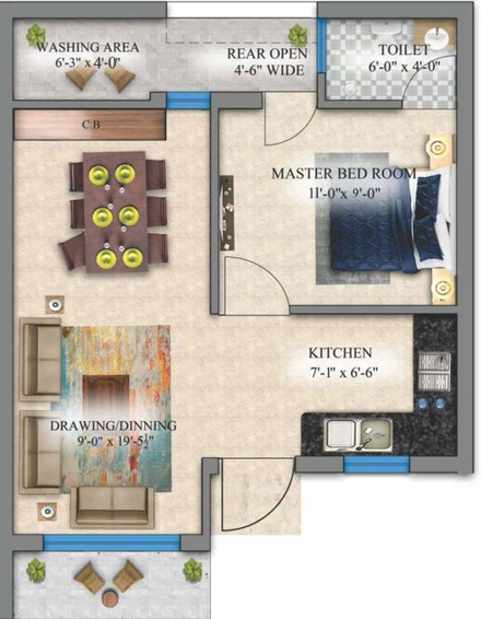 1 BHK Flat in Vaneet Woodbury Homes in Dera Bassi, Chandigarh - Image 367544