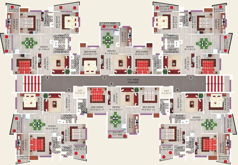 Floor Plan of Sri Krishna Bam Kalyani Villa in Rani Bagan, Ranchi - Image 16101