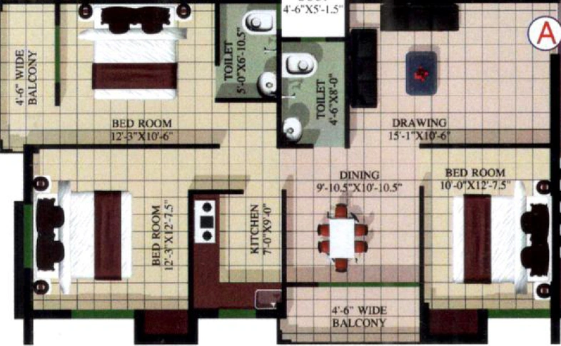 3 BHK Flat in Sri Krishna Residency in Hesal, Ranchi - Image 493972