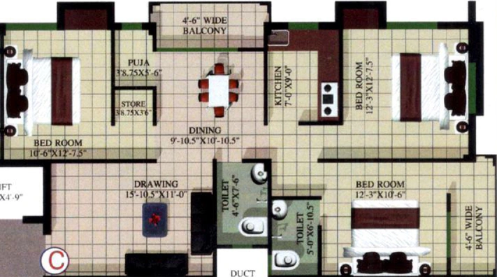 3 BHK Flat in Sri Krishna Residency in Hesal, Ranchi - Image 493973