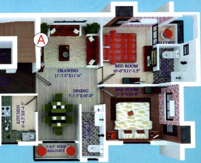 2 BHK Flat in Sri Krishna Residency in Hesal, Ranchi - Image 493971