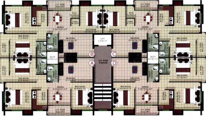 Floor Plan of Sri Krishna Residency in Hesal, Ranchi - Image 47661