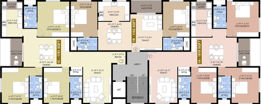 Floor Plan of Pearl KR Orchid in Ashok Nagar, Chennai - Image 4103