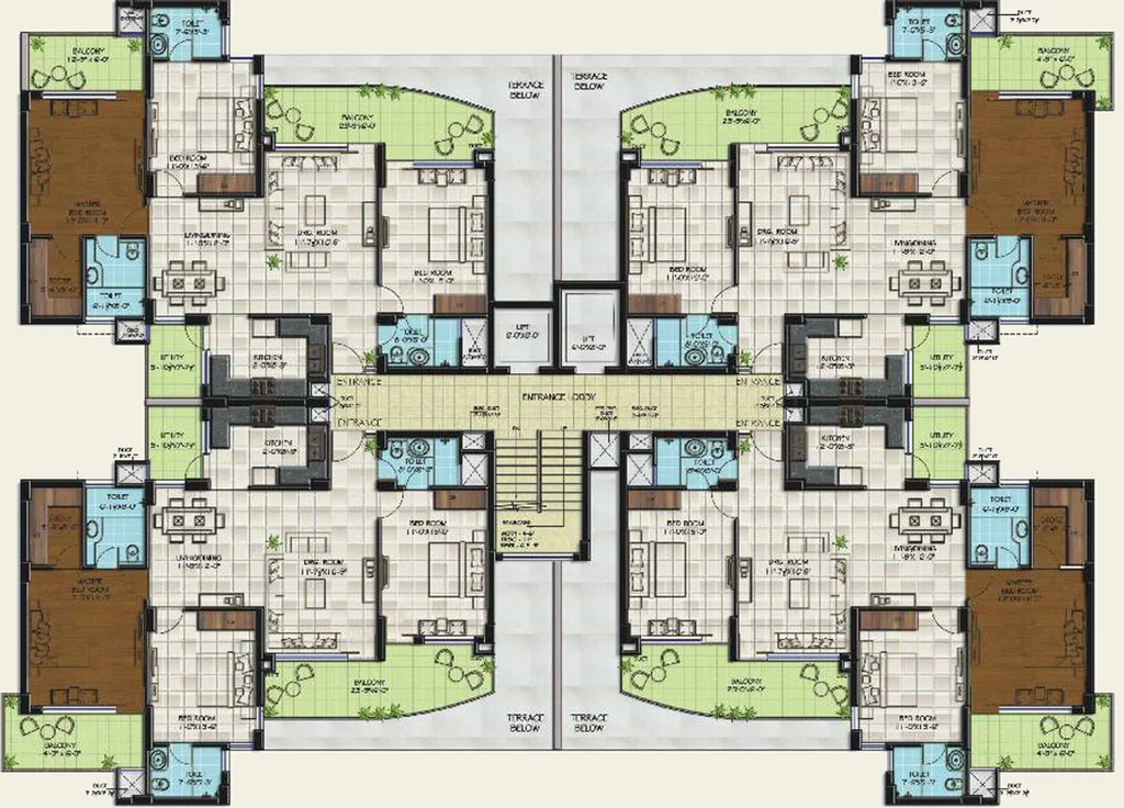 Floor Plan of Golden Sand Apartments in Zirakpur, Chandigarh - Image 5495