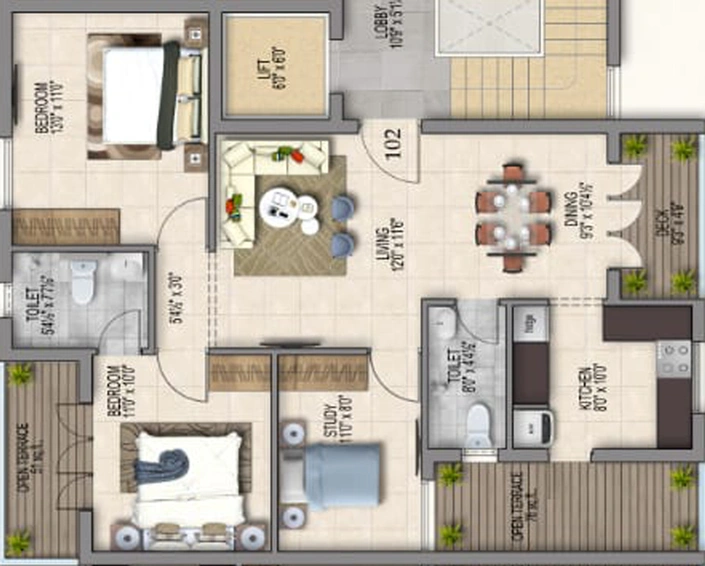 2 BHK Flat in Pearl Azalea in Medavakkam, Chennai - Image 493940