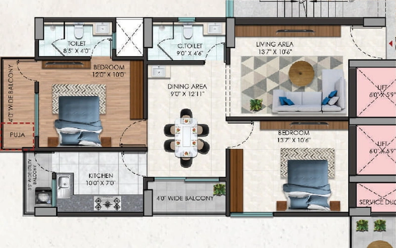 2 BHK Flat in Aashiyana Savitri Enclave in Tupudana, Ranchi - Image 432177
