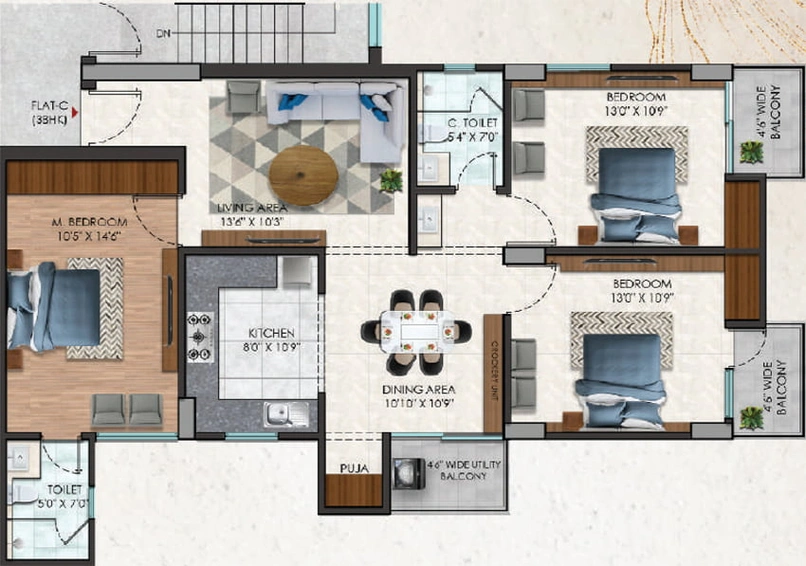 3 BHK Flat in Aashiyana Savitri Enclave in Tupudana, Ranchi - Image 432179