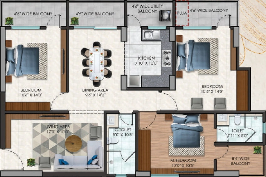 3 BHK Flat in Aashiyana Savitri Enclave in Tupudana, Ranchi - Image 432181