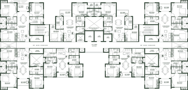 Floor Plan of Aparajita Sports City in Booty More, Ranchi - Image 108831