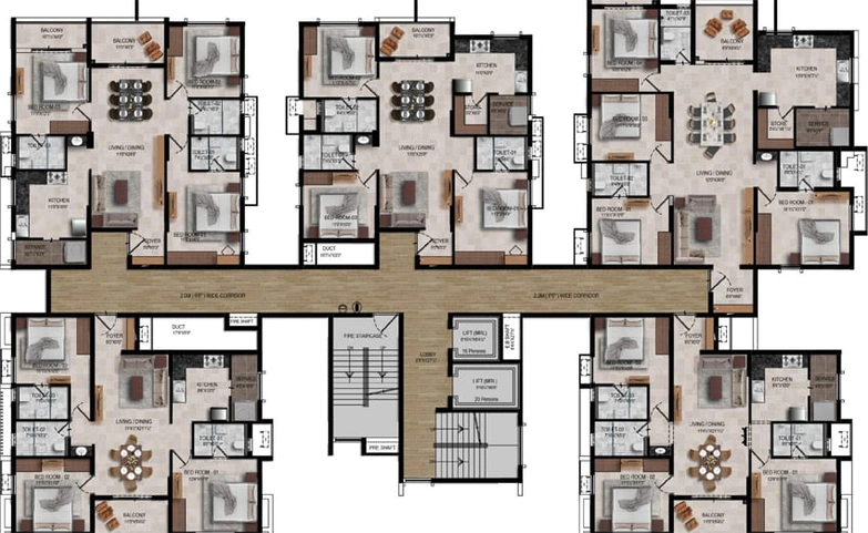 Floor Plan of RWD Waterfront in Kolathur, Chennai - Image 4139