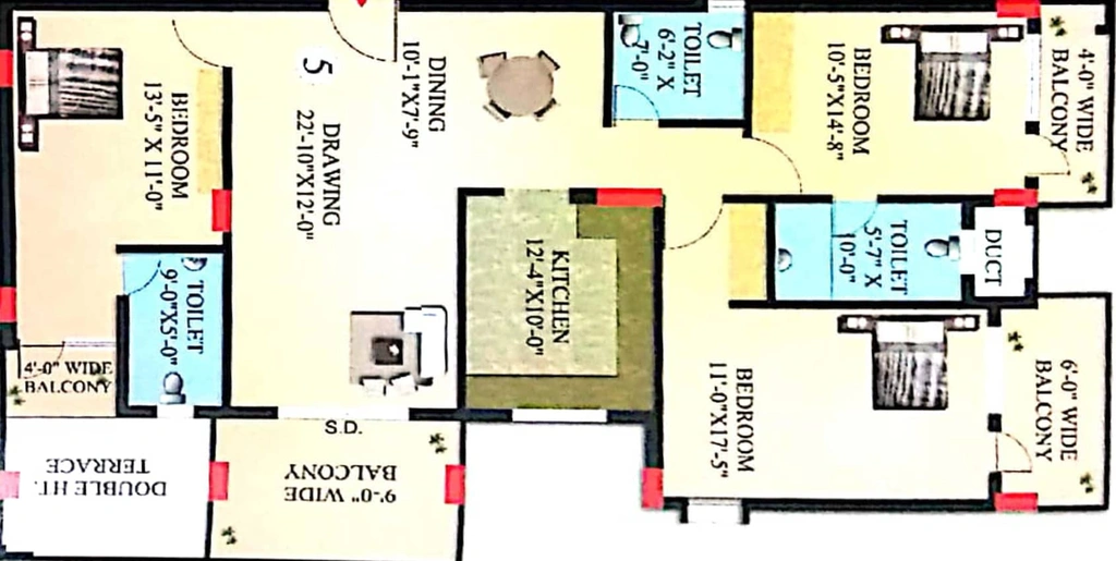 3 BHK Flat in Abhishek Oakland Park in Van Vrindavan Colony, Ranchi - Image 501886