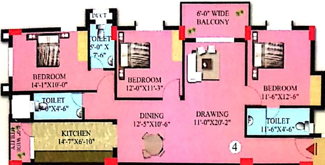 3 BHK Flat in Abhishek Oakland Park in Van Vrindavan Colony, Ranchi - Image 501883