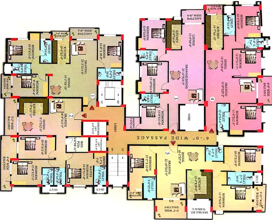 Floor Plan of Abhishek Oakland Park in Van Vrindavan Colony, Ranchi - Image 51679