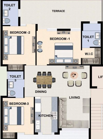 3 BHK Flat in Bliss Orra in Zirakpur, Chandigarh - Image 367782
