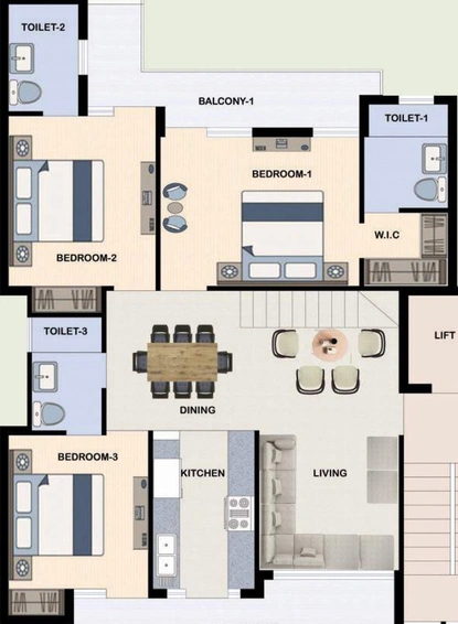 3 BHK Flat in Bliss Orra in Zirakpur, Chandigarh - Image 367783