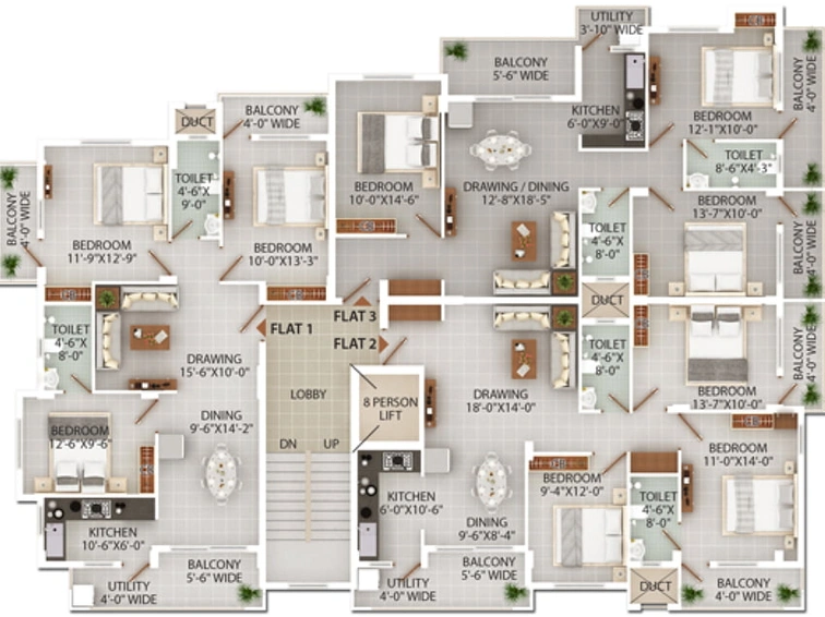 Floor Plan of Sri Ashok Heritage in Bariatu, Ranchi - Image 5752