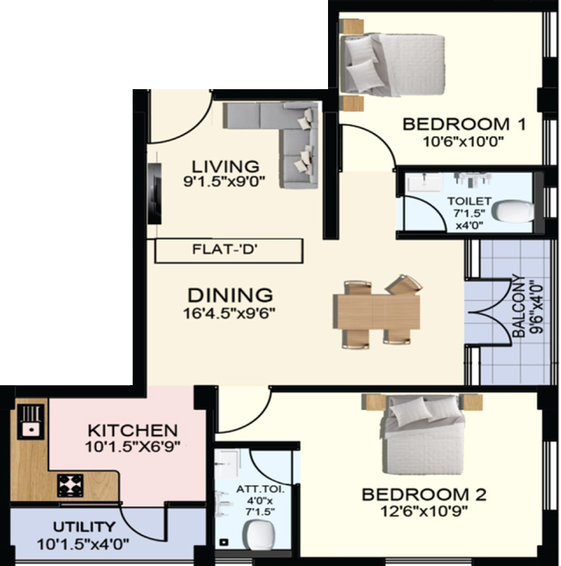 2 BHK Flat in Obel Orchids in Kolathur, Chennai - Image 363351
