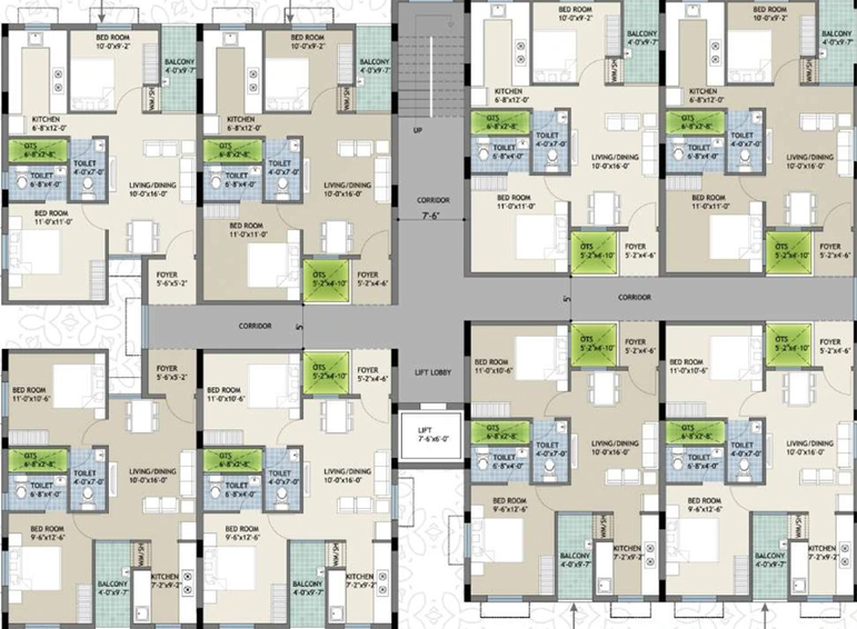 Floor Plan of Space Age The Rise in Kolathur, Chennai - Image 99879