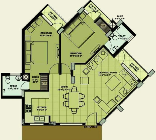 2 BHK Flat in Mona Greens in Zirakpur, Chandigarh - Image 367891