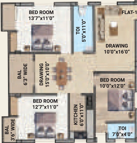 3 BHK Flat in Aryan Enclave in Tupudana, Ranchi - Image 432335