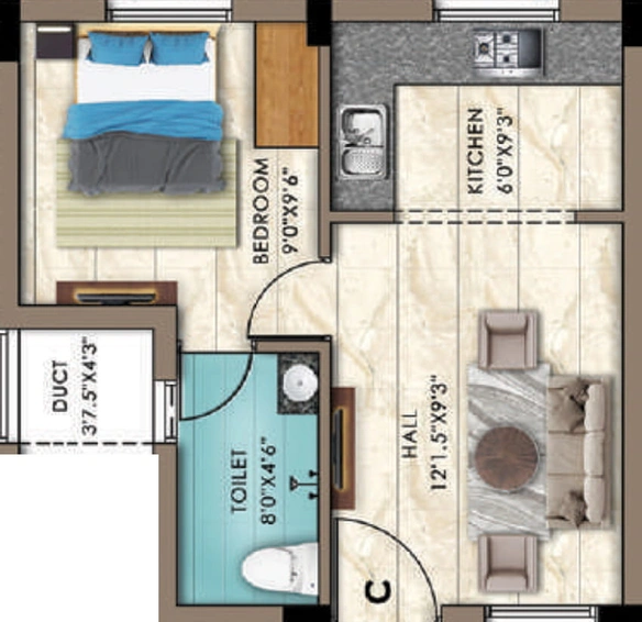 1 BHK Flat in Sri Saai Narayani Apartments in Choolaimedu, Chennai - Image 363457