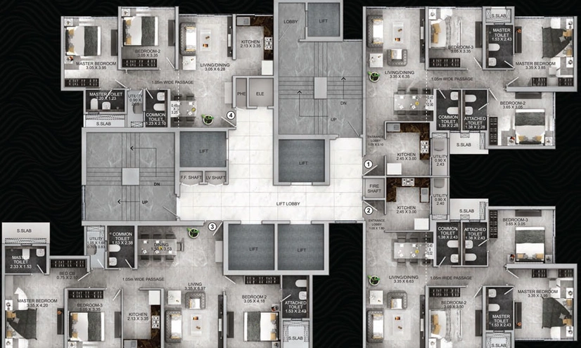 Floor Plan of Dosti Eastern Bay in Wadala, Mumbai - Image 17176