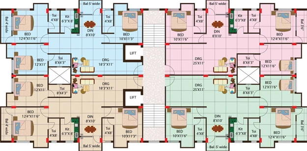 Floor Plan of Adharshila Nabarun in Kutchery, Ranchi - Image 51713