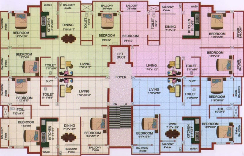 Floor Plan of Adharshila Vrindavan in Prem Nagar, Ranchi - Image 15183