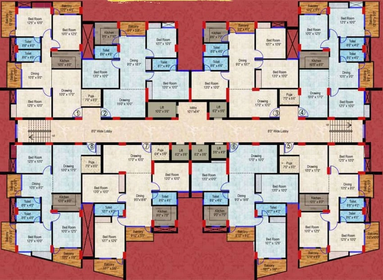 Floor Plan of Morias Shree Vrinda Green 3 in Morabadi, Ranchi - Image 5970