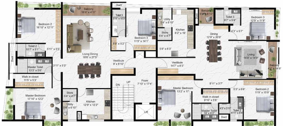 Floor Plan of AR Amara Sattva in Chetpet, Chennai - Image 47681