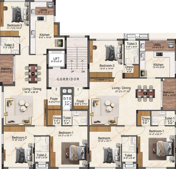 Floor Plan of AR Amara Ahilya in Nungambakkam, Chennai - Image 4710
