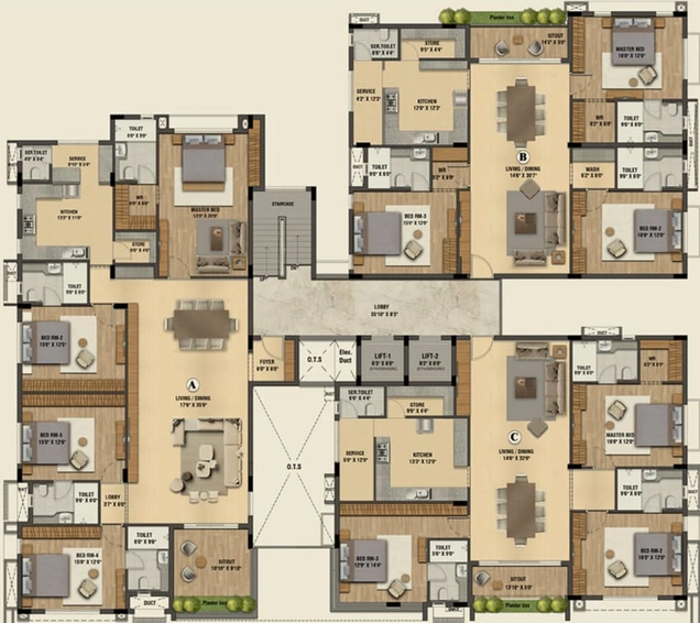 Floor Plan of AR Amara Advika in Royapettah, Chennai - Image 4720