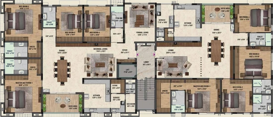 Floor Plan of AR Amara Aradhya in Nungambakkam, Chennai - Image 4729