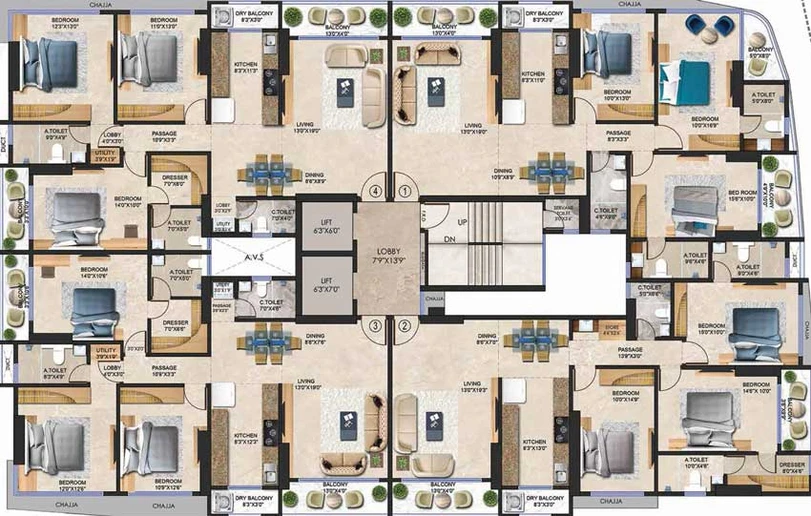 Floor Plan of Gurukrupa Vyom in Juhu, Mumbai - Image 96528