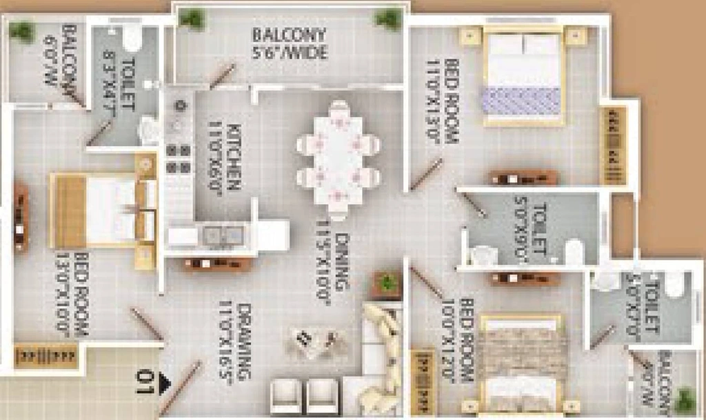 3 BHK Flat in Faquiha Faii Residency in Kanke, Ranchi - Image 369420