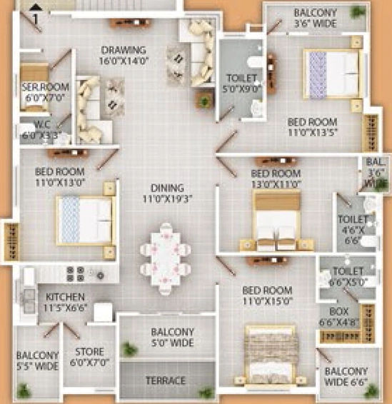 4 BHK Flat in Faquiha Faii Residency in Kanke, Ranchi - Image 369423