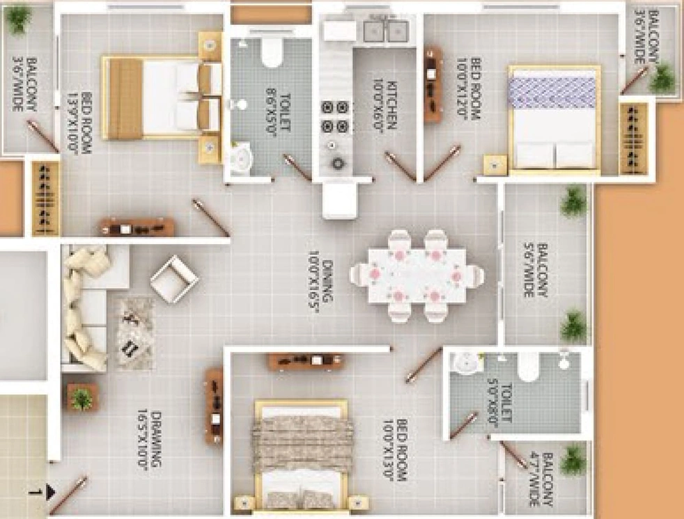 3 BHK Flat in Faquiha Faii Residency in Kanke, Ranchi - Image 369419