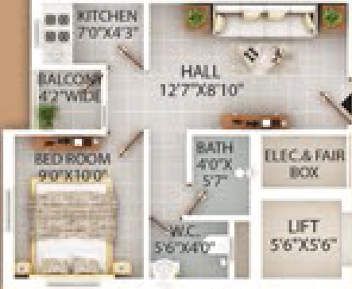1 BHK Flat in Faquiha Faii Residency in Kanke, Ranchi - Image 369416