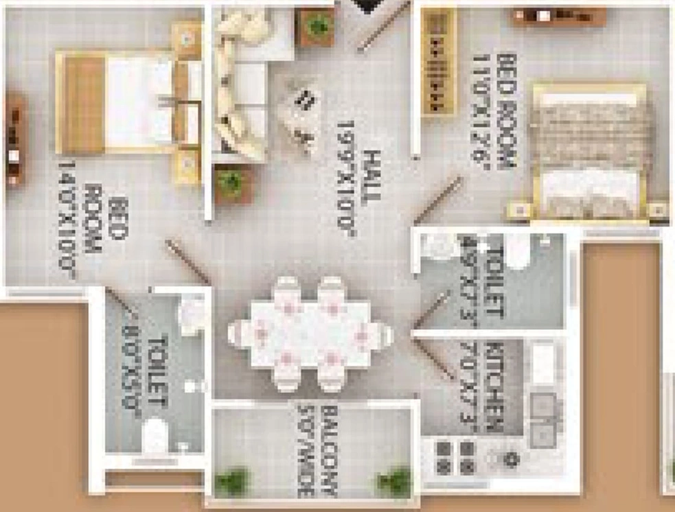 2 BHK Flat in Faquiha Faii Residency in Kanke, Ranchi - Image 369417