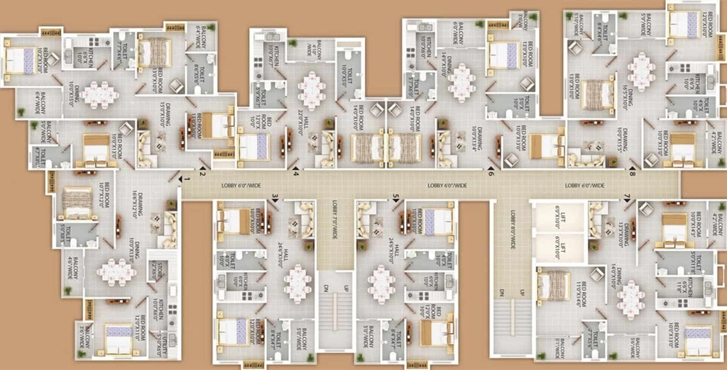 Floor Plan of Faquiha Faii Residency in Kanke, Ranchi - Image 5908