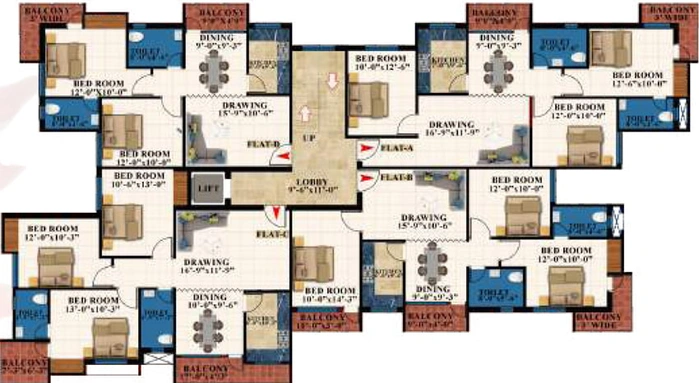 Floor Plan of Iram Sunshine Enclave in Kanke, Ranchi - Image 5870