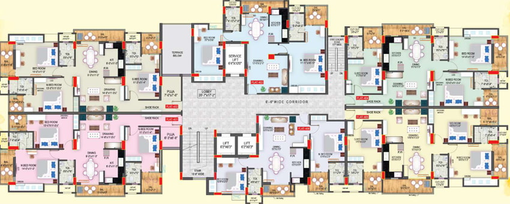 Floor Plan of Bangkali Arpit Tower in Kokar, Ranchi - Image 16204