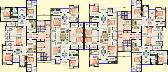 Floor Plan of Durga Shivam Heights in Bara Ghaghra, Ranchi - Image 51786