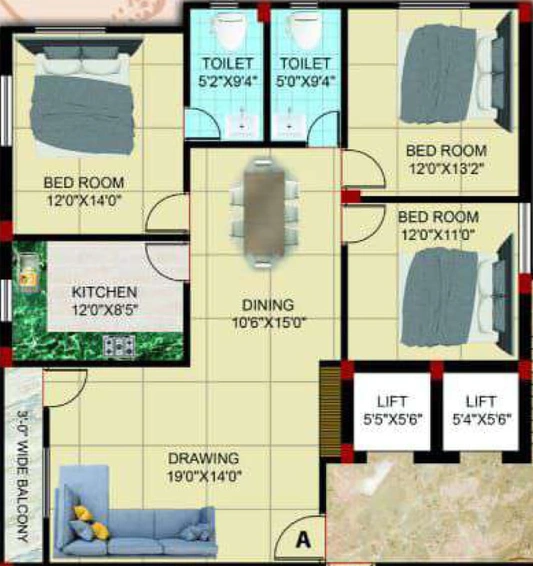 3 BHK Flat in Amrit Valley Apartment in Getlatu, Ranchi - Image 502346