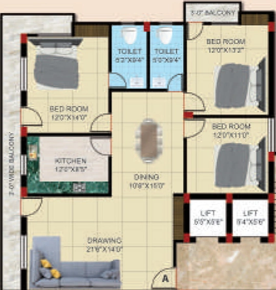 3 BHK Flat in Amrit Valley Apartment in Getlatu, Ranchi - Image 502347