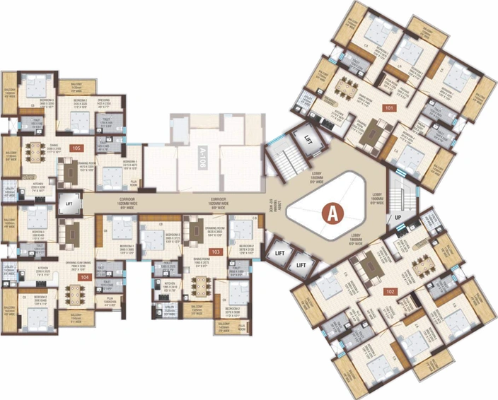 Floor Plan of Moti Pearl Orchid in Argora, Ranchi - Image 7195